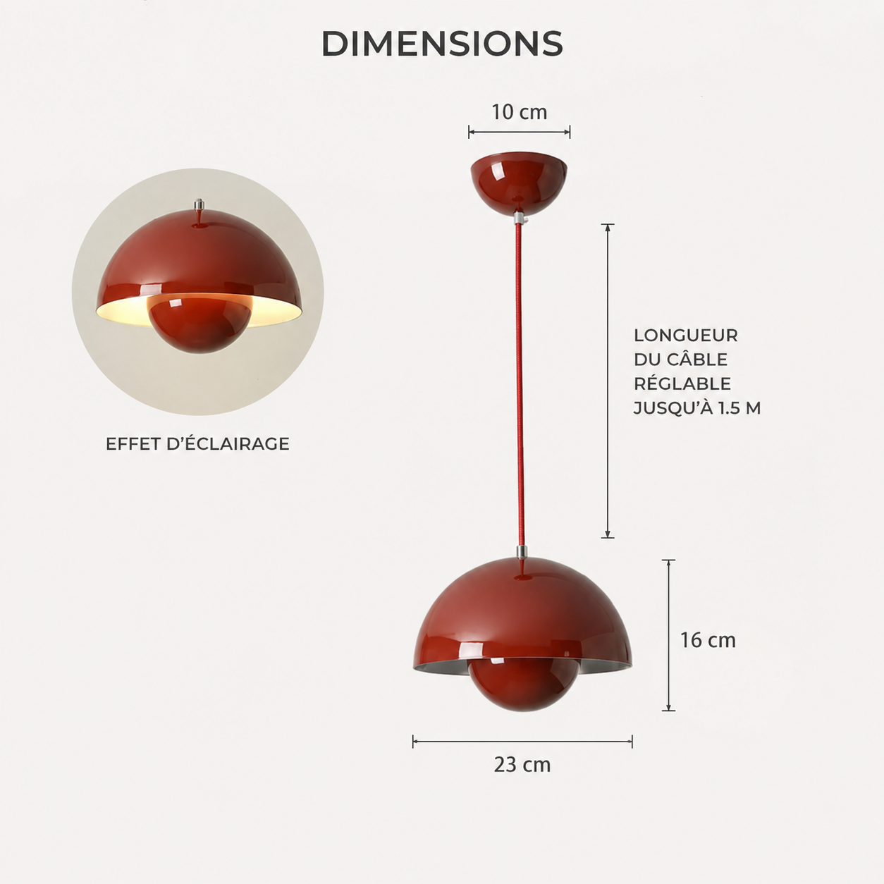 Suspension demi-sphère - Ovre