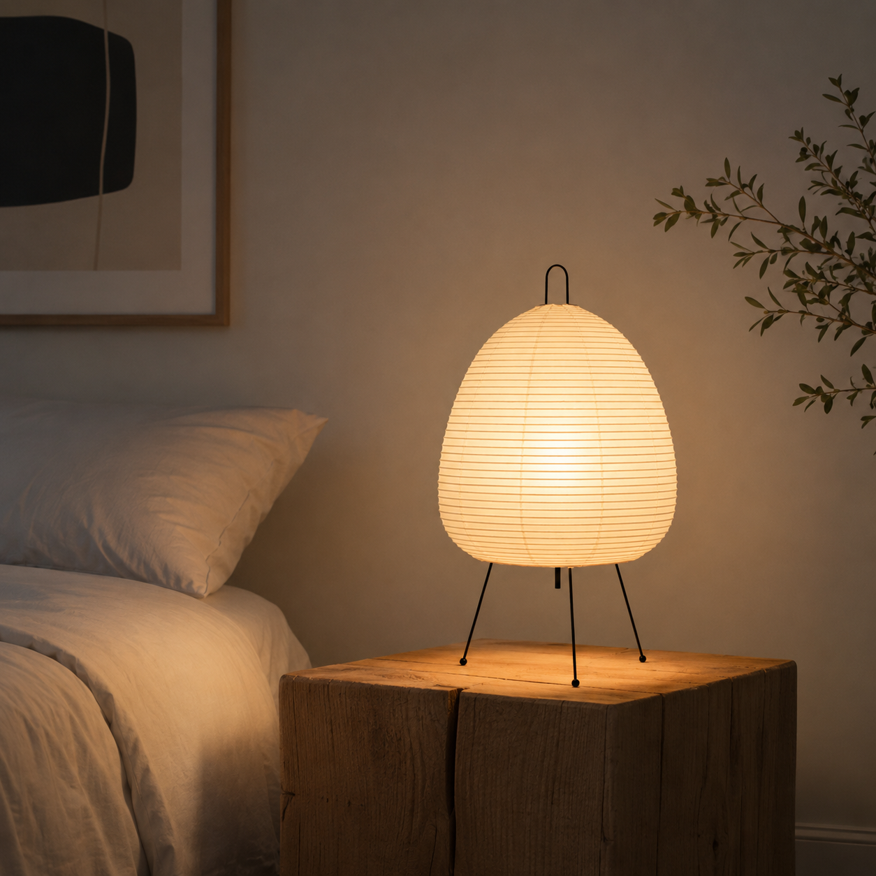 Lampe de Table en Papier Plissé Style Japandi - Beppu