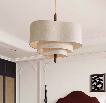 Suspension Design Beige en Bois & Tissu - Lofoten
