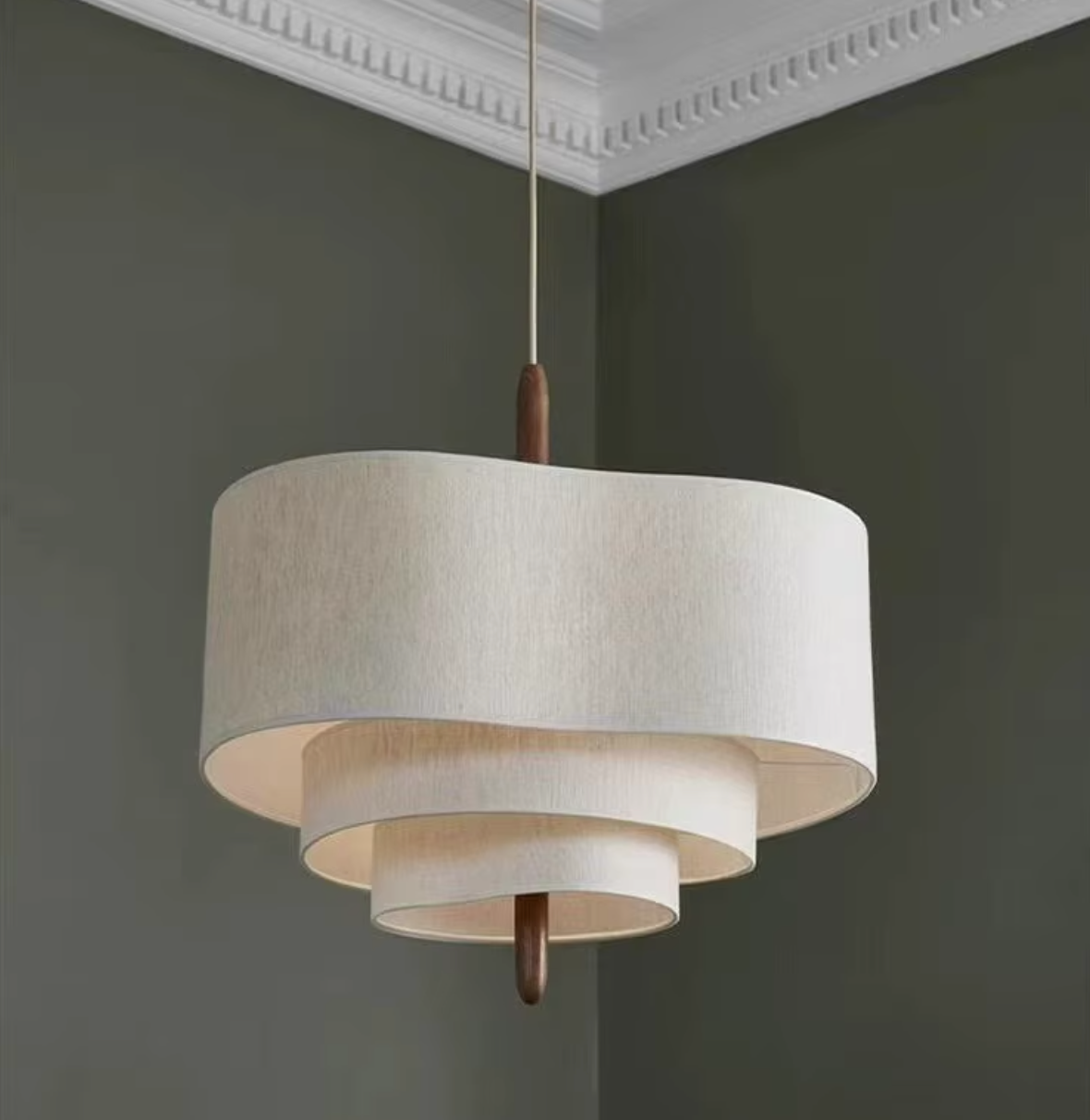 Suspension Design Beige en Bois & Tissu - Lofoten