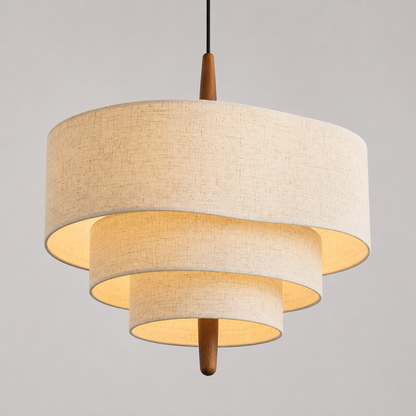 Suspension Design Beige en Bois & Tissu - Lofoten