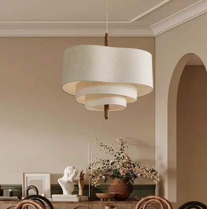 Suspension Design Beige en Bois & Tissu - Lofoten