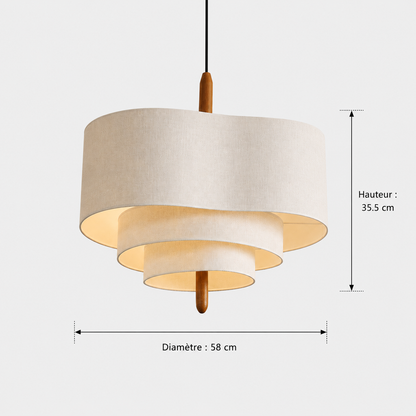 Suspension Design Beige en Bois & Tissu - Lofoten