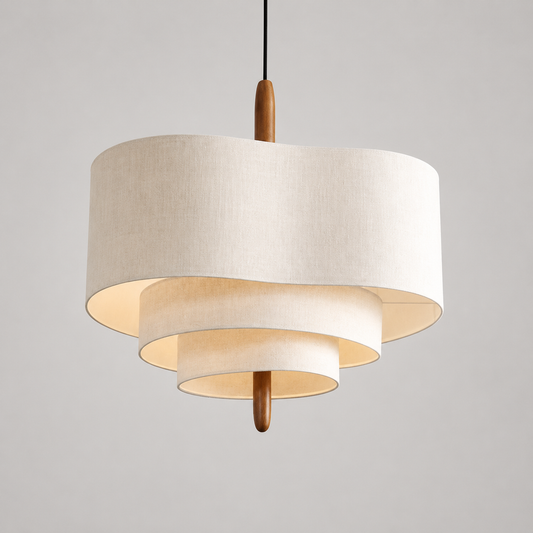 Suspension Design Beige en Bois & Tissu - Lofoten
