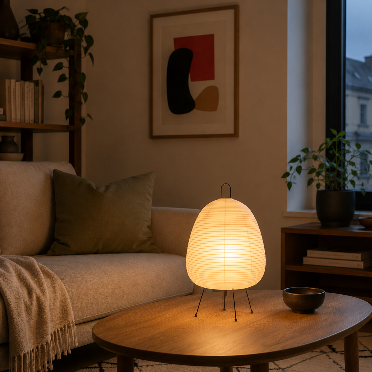 Lampe de Table en Papier Plissé Style Japandi - Beppu