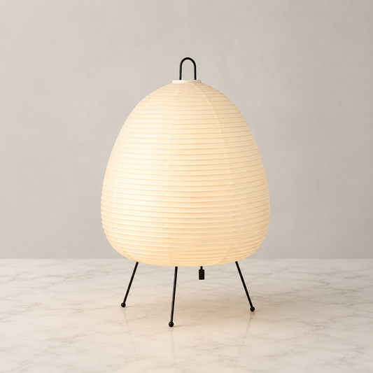 Lampe de Table en Papier Plissé Style Japandi - Beppu